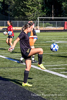 2022-08-25 Emerald Ridge Girls Soccer Practice  by Jim Wilkerson B&W-7897