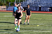 2022-08-25 Emerald Ridge Girls Soccer Practice  by Jim Wilkerson B&W-7907