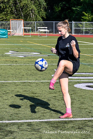 2022-08-25 Emerald Ridge Girls Soccer Practice  by Jim Wilkerson B&W-7901