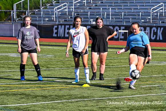 2022-08-25 Emerald Ridge Girls Soccer Practice  by Jim Wilkerson B&W-7923